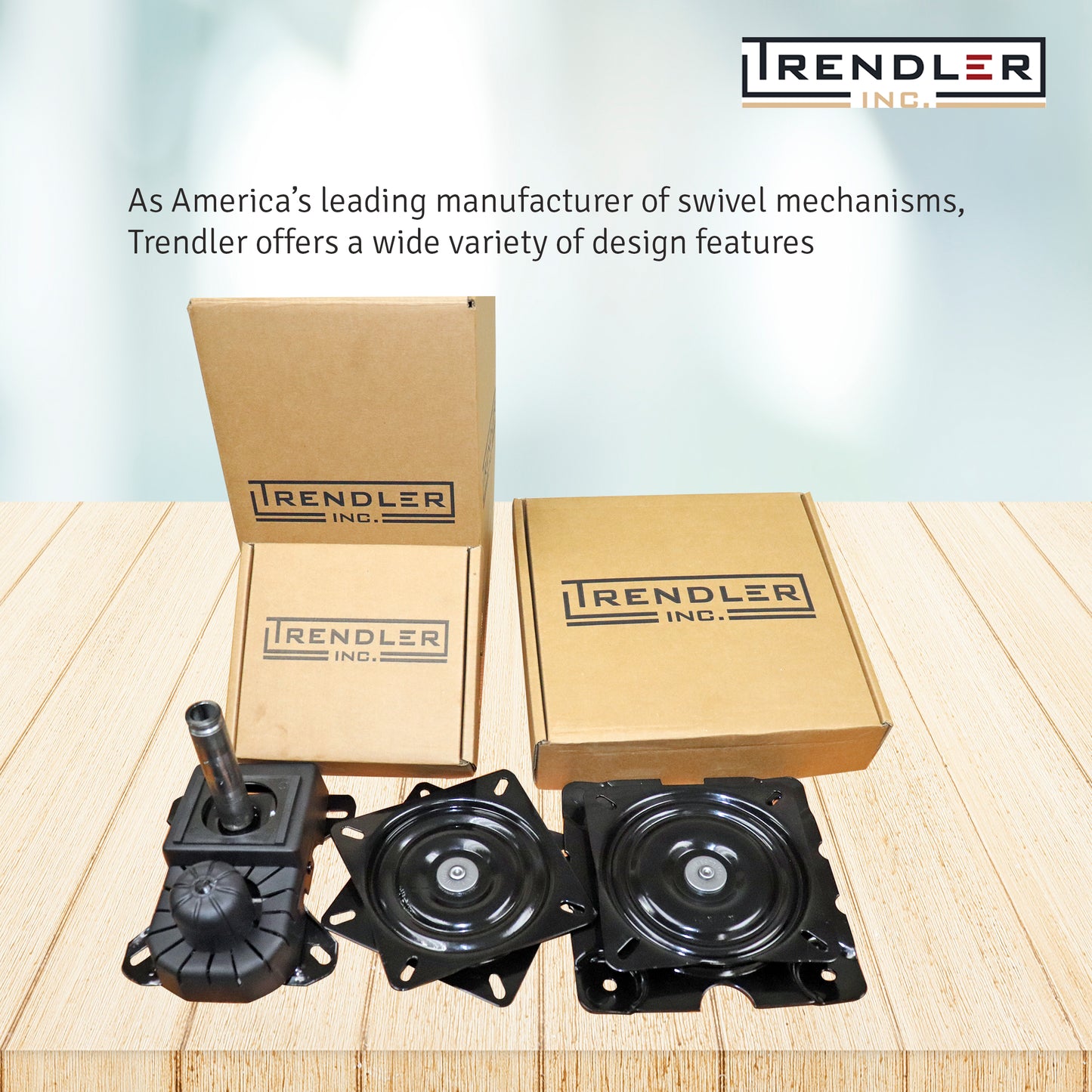 Trendler Bar Stool Swivel Plate Replacement - 7 Inch Square - 360 Degree Rotation - Commercial Grade Chair and Stool Replacement Parts - Made in USA