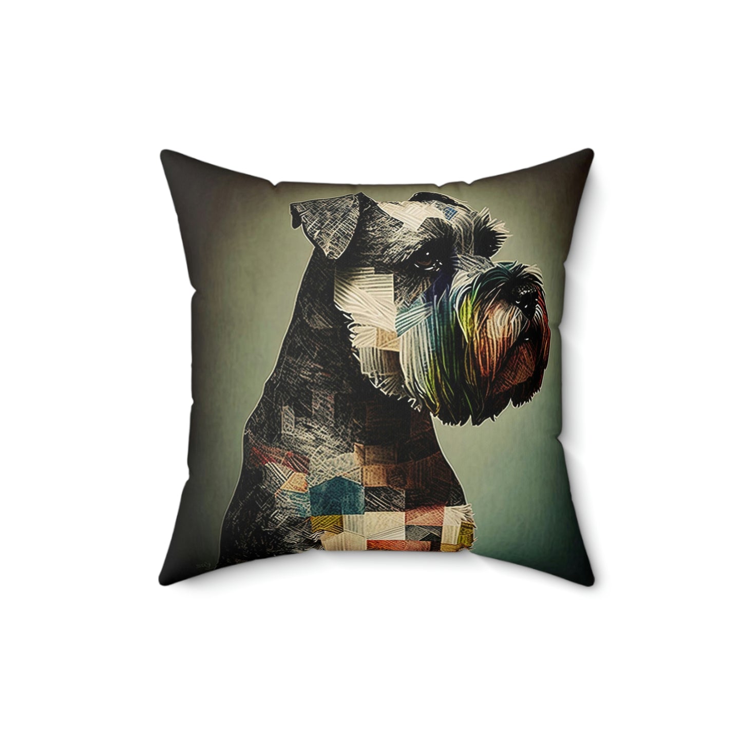 Whimsical Schnauzer Pillow