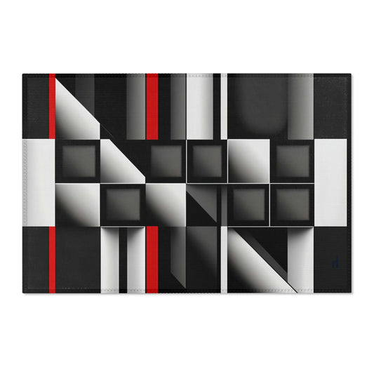 Geometric Hues: The Urban Contrast - Signature Area Rug